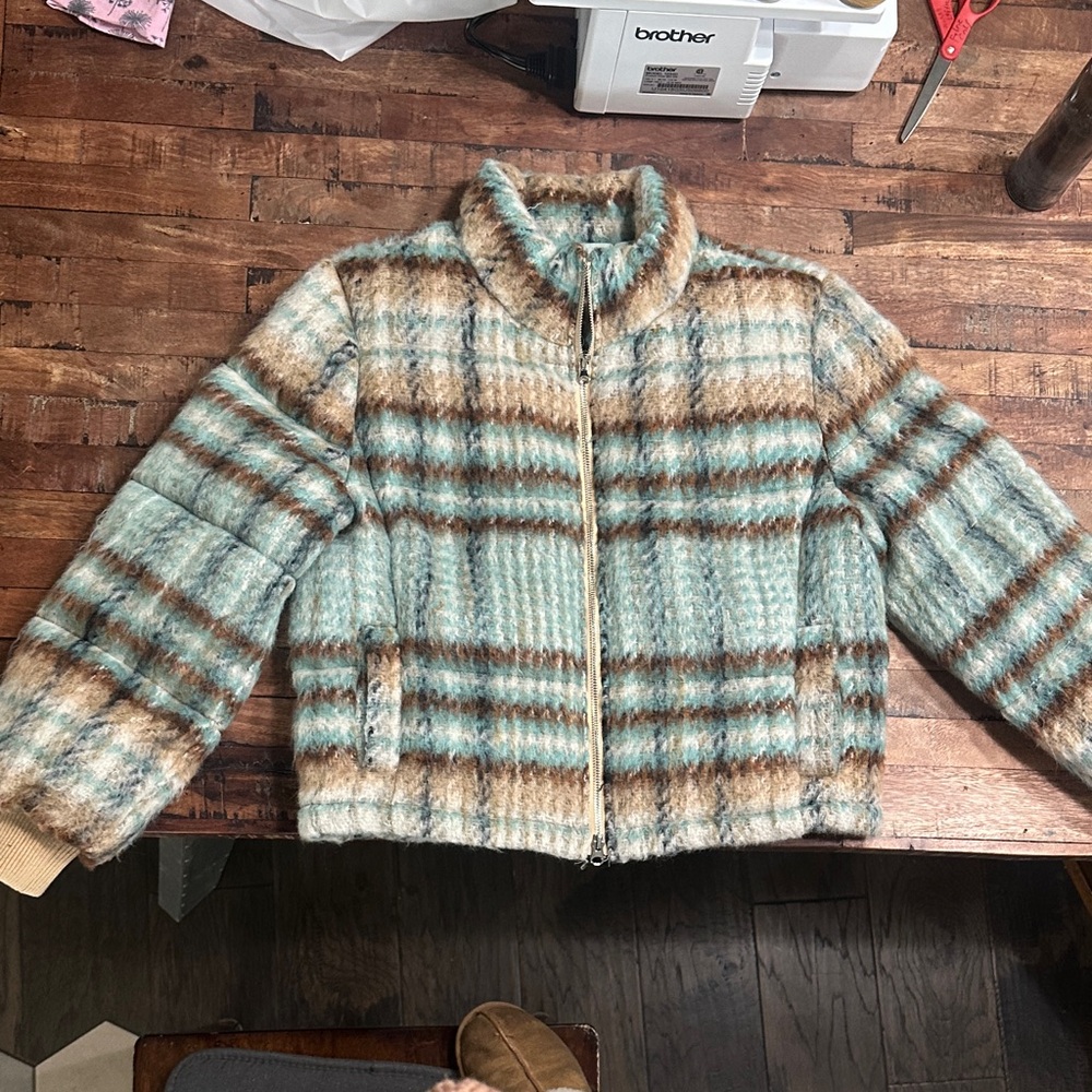 Anthropologie wool blend quilted jacket